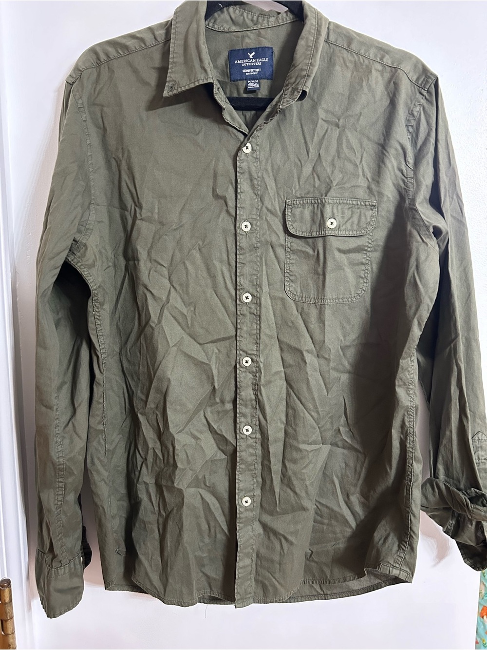 American Eagle Outfitters Olive Button-Down Shirt